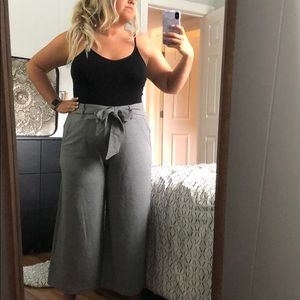 Belted Wide-Leg Lounge Pants